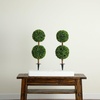 image:imageNearly Natural 3ft UVResistant Artificial Double Ball Boxwood Topiary Set of 2 with Integrated Ground Stake Premium FadeProof Faux Greenery Ideal for Indoor and Outdoor Decor Easy Installation