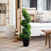 image:imageNearly Natural 3ft UVResistant Boxwood Spiral Topiary Artificial Tree  IndoorOutdoor Faux Greenery in Black Decorative Planter Lifelike Synthetic Bush for Home or Garden Decor