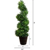 image:imageNearly Natural 3ft UVResistant Boxwood Spiral Topiary Artificial Tree  IndoorOutdoor Faux Greenery in Black Decorative Planter Lifelike Synthetic Bush for Home or Garden Decor