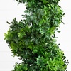 image:imageNearly Natural 3ft UVResistant Boxwood Spiral Topiary Artificial Tree  IndoorOutdoor Faux Greenery in Black Decorative Planter Lifelike Synthetic Bush for Home or Garden Decor