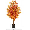 image:imageNearly Natural 4 ft Artificial Autumn Ficus Tree with Pot Fall Room Decor