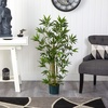 image:imageNearly Natural 4 ft Artificial Bamboo Plant with Pot for Indoor Decor