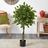 image:imageNearly Natural 4 ft Artificial Ficus Topiary UVResistant Outdoor Fake Tree