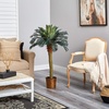 image:imageNearly Natural 4 ft Artificial Sago Palm Tree in Wicker Basket Floor Plant
