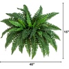 image:imageNearly Natural 40 in Artificial Boston Fern Indoor Plant Set of 240 In W x 15 In H