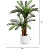 image:imageNearly Natural 40in UV Resistant Artificial Double Cycas Palm Tree in White Planter