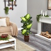 image:imageNearly Natural 45 in Artificial Golden Dieffenbachia with Decorative Pot
