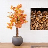 image:imageNearly Natural 4FT Deluxe Autumn Artificial Maple Tree Faux Fall Dcor for Home Decorations for Fall Autumn Thanksgiving and Halloween with Black Nursery Pot