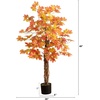 image:imageNearly Natural 4FT Deluxe Autumn Artificial Maple Tree Faux Fall Dcor for Home Decorations for Fall Autumn Thanksgiving and Halloween with Black Nursery Pot