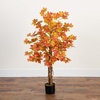 image:imageNearly Natural 4FT Deluxe Autumn Artificial Maple Tree Faux Fall Dcor for Home Decorations for Fall Autumn Thanksgiving and Halloween with Black Nursery Pot