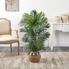 image:imageNearly Natural 4ft Areca Artificial Palm Tree in Boho Chic Handmade Natural Cotton Woven Planter with Tassels UV Resistant IndoorOutdoor