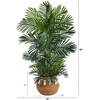 image:imageNearly Natural 4ft Areca Artificial Palm Tree in Boho Chic Handmade Natural Cotton Woven Planter with Tassels UV Resistant IndoorOutdoor