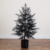 image:imageNearly Natural 4ft Artificial Halloween Real Touch Black Norfolk Pine Christmas Tree