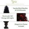 image:imageNearly Natural 4ft Black Halloween Artificial Christmas Tree in Urn with 100 Orange LED Lights