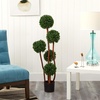 image:imageNearly Natural 4ft Boxwood Topiary Tree UV Resistant IndoorOutdoor