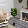 image:imageNearly Natural 4ft Fiddle Leaf Tree UV Resistant IndoorOutdoor