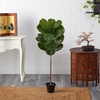 image:imageNearly Natural 4ft Fiddle Leaf Tree UV Resistant IndoorOutdoor