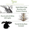 image:imageNearly Natural 4ft PreLit Halloween Black Twig Artificial Fall Tree in Burlap Planter with 63 Warm White LED Lights