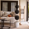 image:imageNearly Natural 4ft UV Resistant Artificial Halloween Black Triple Ball Boxwood Topiary  IndoorOutdoor