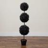 image:imageNearly Natural 4ft UV Resistant Artificial Halloween Black Triple Ball Boxwood Topiary  IndoorOutdoor