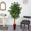 image:imageNearly Natural 5931 6ft Ficus Tree with Bamboo PlanterGreen