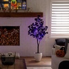 image:imageNearly Natural 5ft PreLit Halloween Black Eucalyptus Tree with Orange amp Purple LED Lights