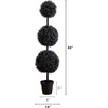 image:imageNearly Natural 5ft UV Resistant Artificial Halloween Black Triple Ball Boxwood Topiary