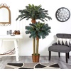 image:imageNearly Natural 6 ft Artificial Sago Palm Double Tree Basket Floor Plant