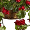 image:imageNearly Natural 6857RD Geranium Hanging Basket UV Resistant Red10125 x 29 x 10125