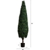 image:imageNearly Natural 6FT Artificial Boxwood Topiary Tree for IndoorOutdoor Decoration Faux Boxwood Tower Topiary Cone Shaped Plant Decorating Hedge UV Resistant with Black Nursery Pot