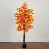 image:imageNearly Natural 6FT Deluxe Autumn Artificial Maple Tree Faux Fall Dcor for Home Decorations for Fall Autumn Thanksgiving and Halloween with Black Nursery Pot