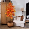 image:imageNearly Natural 6FT Deluxe Autumn Artificial Maple Tree Faux Fall Dcor for Home Decorations for Fall Autumn Thanksgiving and Halloween with Black Nursery Pot