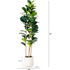 image:imageNearly Natural 6ft Artificial Fiddle Leaf Tree in Decorative White Planter