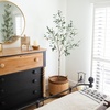 image:imageNearly Natural 6ft Artificial Olive Tree  Slim Minimalist Design with Lifelike Faux Olives Flexible Branches Includes Nursery Planter