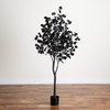 image:imageNearly Natural 6ft PreLit Artificial Halloween Black Eucalyptus Tree with 300 Orange amp Purple LED Lights