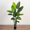 image:imageNearly Natural 6ft UV Resistant Travelers Palm Artificial Tree  Lifelike IndoorOutdoor Faux Palm with Nursery Planter Bendable Branches Premium Crafted Leaves for Home Office or Outdoor Decor