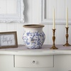 image:imageNearly Natural 7 in Tuscan Ceramic Blue Scroll Urn Vase Floral Room Decor105in