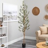 image:imageNearly Natural 82in Artificial Olive Tree Faux Greenery with Lifelike Branches for Indoor Home Decor