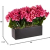 image:imageNearly Natural Geranium Silk Plant in Rectangular Planter UV Resistant IndoorOutdoorBeauty