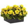 image:imageNearly Natural Geranium Silk Plant in Rectangular Planter UV Resistant IndoorOutdoorYellow