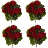 image:imageNearly Natural 13 in Artificial Geranium Bush Set UVResistant Porch DecorRed