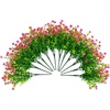 image:imageNearly Natural 13in UV Resistant Artificial Flowering Mini Rose Bush IndoorOutdoor  Set of 12Pink