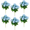image:imageNearly Natural 14in UV Resistant Artificial Hydrangea Bush IndoorOutdoor  Set of 6Blue