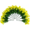 image:imageNearly Natural 14in UV Resistant Artificial Morning Glory Bush IndoorOutdoor  Set of 12Yellow