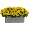 image:imageNearly Natural 18 in Artificial Geranium Plant in Stone Planter Porch DecorYellow