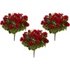 image:imageNearly Natural 19 in UVResistant Artificial Geranium Bush Set of 3Red