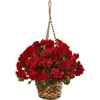 image:imageNearly Natural 19in Geranium Hanging Basket Artificial Plant UV Resistant IndoorOutdoor