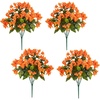 image:imageNearly Natural 19in UV Resistant Artificial Bougainvillea Bush IndoorOutdoor  Set of 4Orange