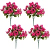 image:imageNearly Natural 19in UV Resistant Artificial Bougainvillea Bush IndoorOutdoor  Set of 4Pink