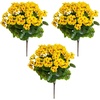 image:imageNearly Natural 19in UV Resistant Artificial Geranium Bush IndoorOutdoor  Set of 3